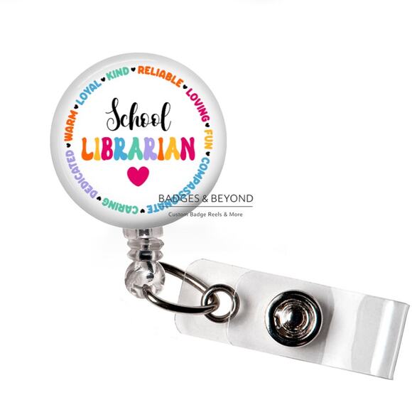 Handmade Accessories - 📚✨ School Librarian Badge Reel | Retractable ID Name Tag Holder